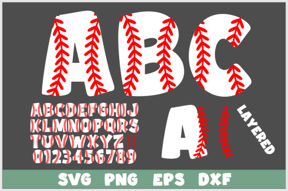 Baseball Letters Numbers Font SVG PNG: Your Go-To Athletic Typeface