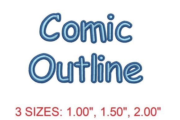 Comic Outline Embroidery Font: Playful Lettering for Projects