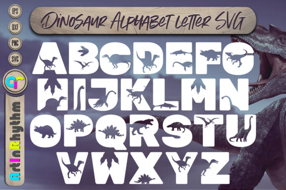 Dinosaurs Alphabet Letter: Creative Dino Font SVG Assets