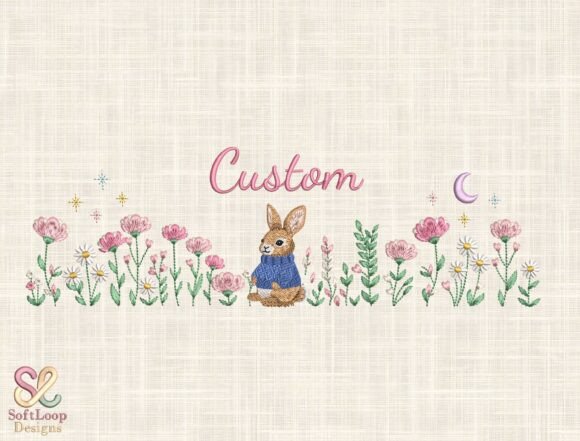 Enchanting Custom Bunny Embroidery Design for Whimsical Projects