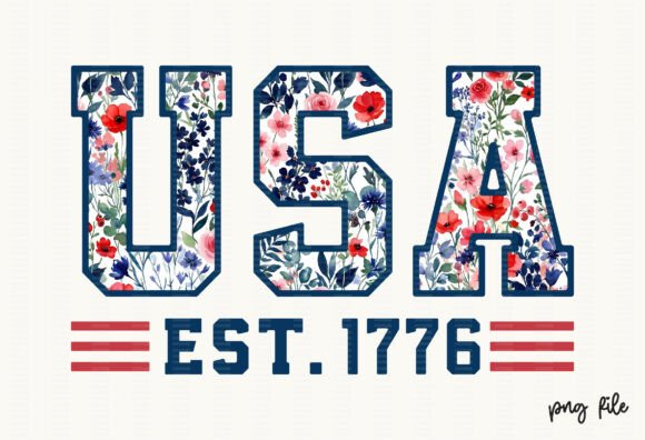Floral USA Est 1776 Patriotic PNG: A Designer's Guide
