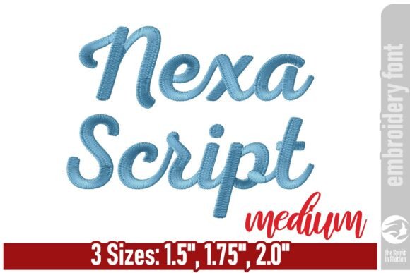 Nexa Script Embroidery Font - Medium: Your Go-To for Personalized Stitching