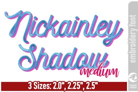 Nickainley Shadow Embroidery Font: A Modern Handwritten Style