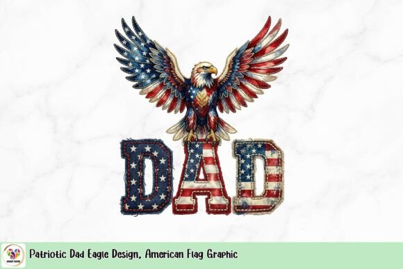Patriotic Dad Eagle Design: American Flag Graphic for Creators