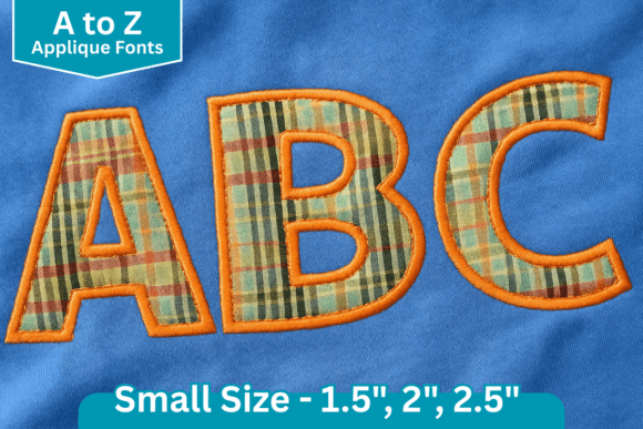 Retro Block Applique Embroidery Font: Bold Handmade Style