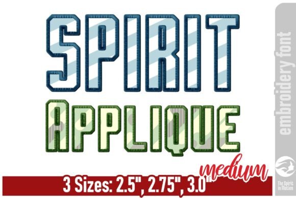 Spirit Applique Embroidery Font: Bold Team Spirit