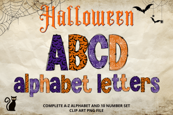 Spooky Style: Halloween Doodle Alphabet Letters PNG6