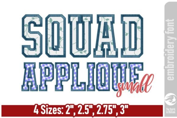 Squad Varsity Applique Font - Small: A Bold Choice for Team Spirit
