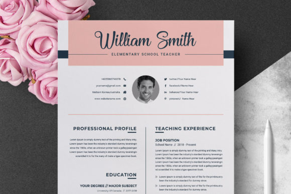 Teacher Resume Template for Word & Page: Stand Out Instantly