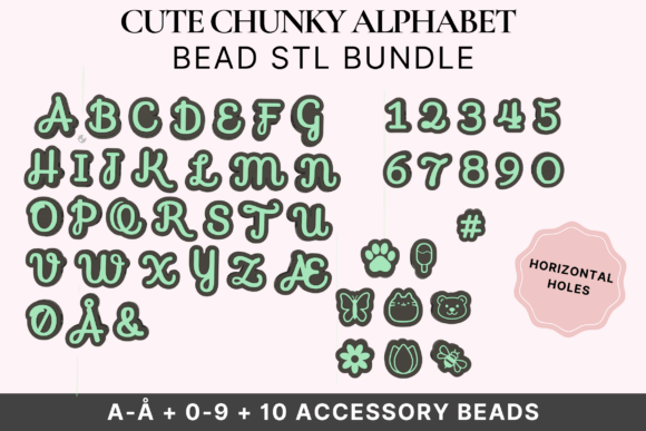 Unleash Personalized Creativity with the Bubble Script Alphabet Bead STL Bundle