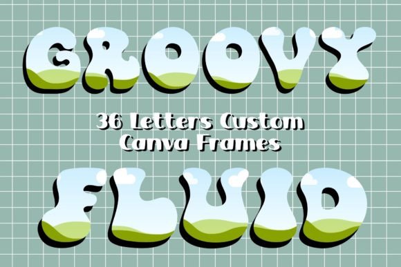 Unlock Creative Flexibility with Custom Canva Frames Groovy Fluid Font